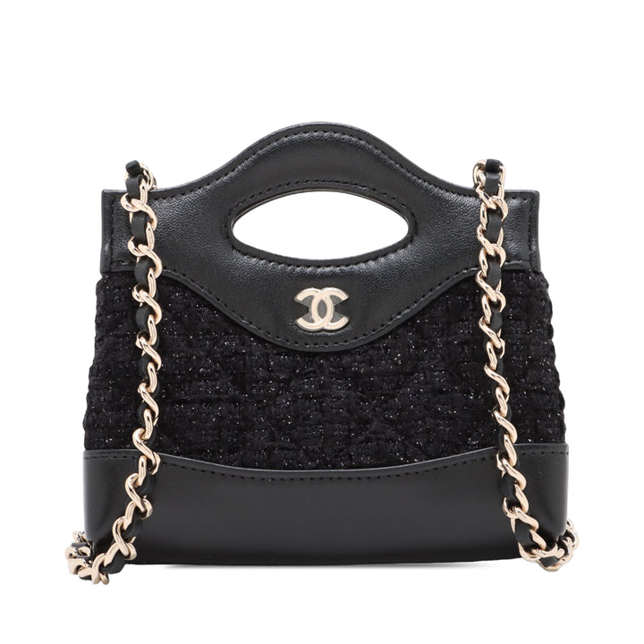 Chanel Nano Matelassé Tweed Kelly Shopper Sac