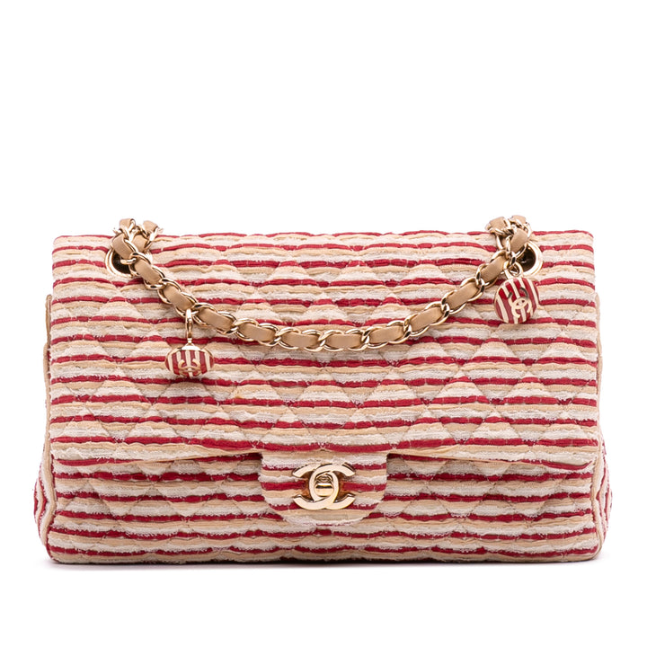 Chanel Medium Classic Jersey Coco Sailor Double rabat Rouge