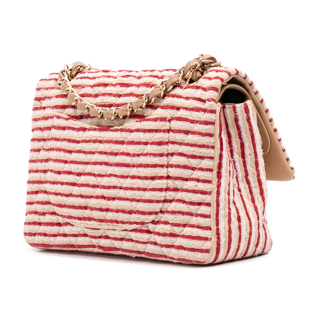 Chanel Medium Classic Jersey Coco Sailor Double rabat Rouge