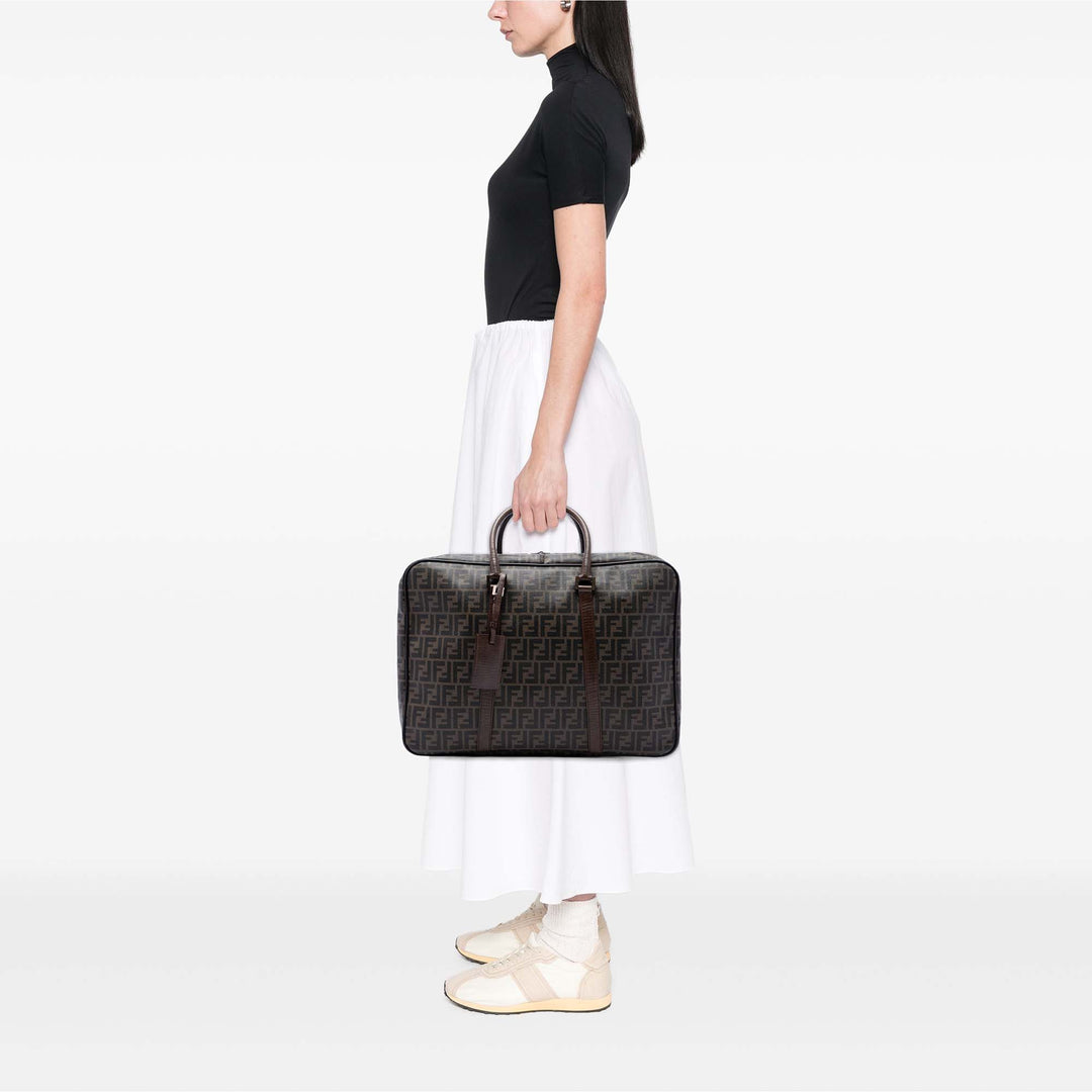 Fendi Sac de voyage Zucca Suitcase Toile enduite Marron – vue 6 – GABY PARIS