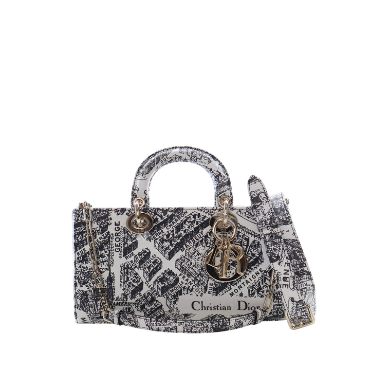 Dior Medium Cuir de veau Plan De Paris Printed Lady D Joy
