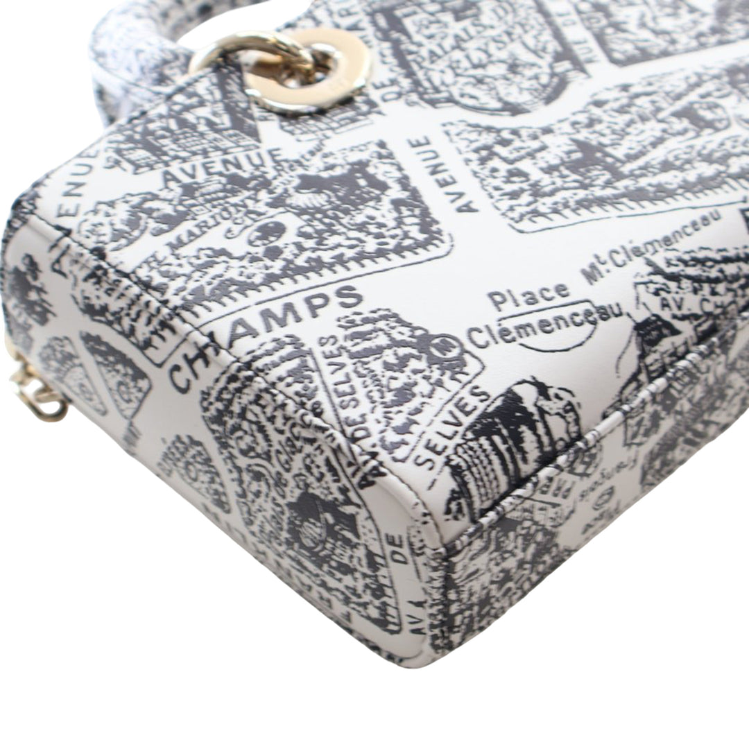 Dior Medium Cuir de veau Plan De Paris Printed Lady D Joy