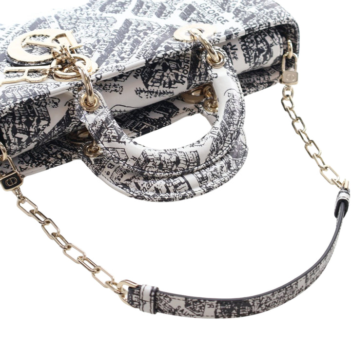 Dior Medium Cuir de veau Plan De Paris Printed Lady D Joy