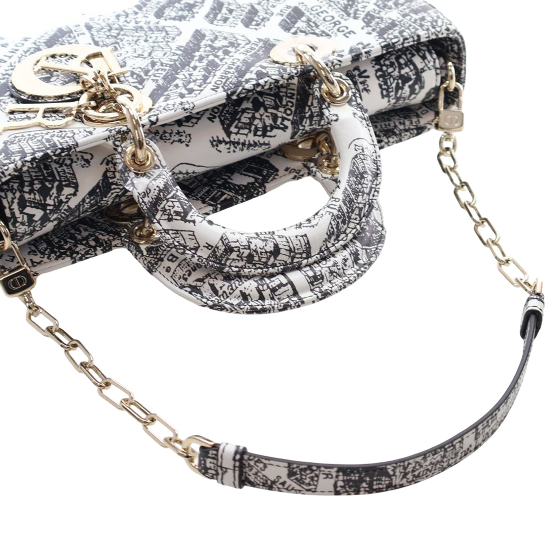 Dior Medium Cuir de veau Plan De Paris Printed Lady D Joy