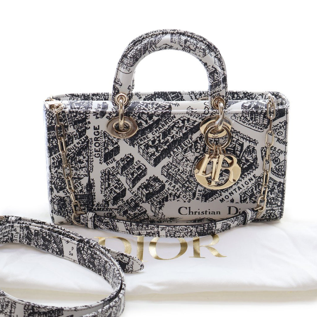 Dior Medium Cuir de veau Plan De Paris Printed Lady D Joy