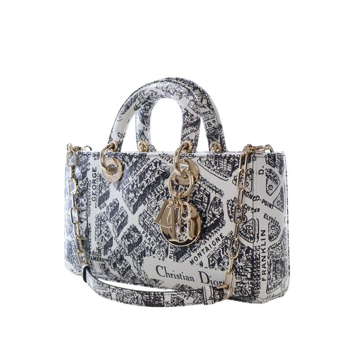 Dior Medium Cuir de veau Plan De Paris Printed Lady D Joy