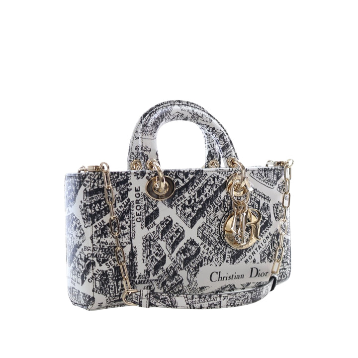 Dior Medium Cuir de veau Plan De Paris Printed Lady D Joy