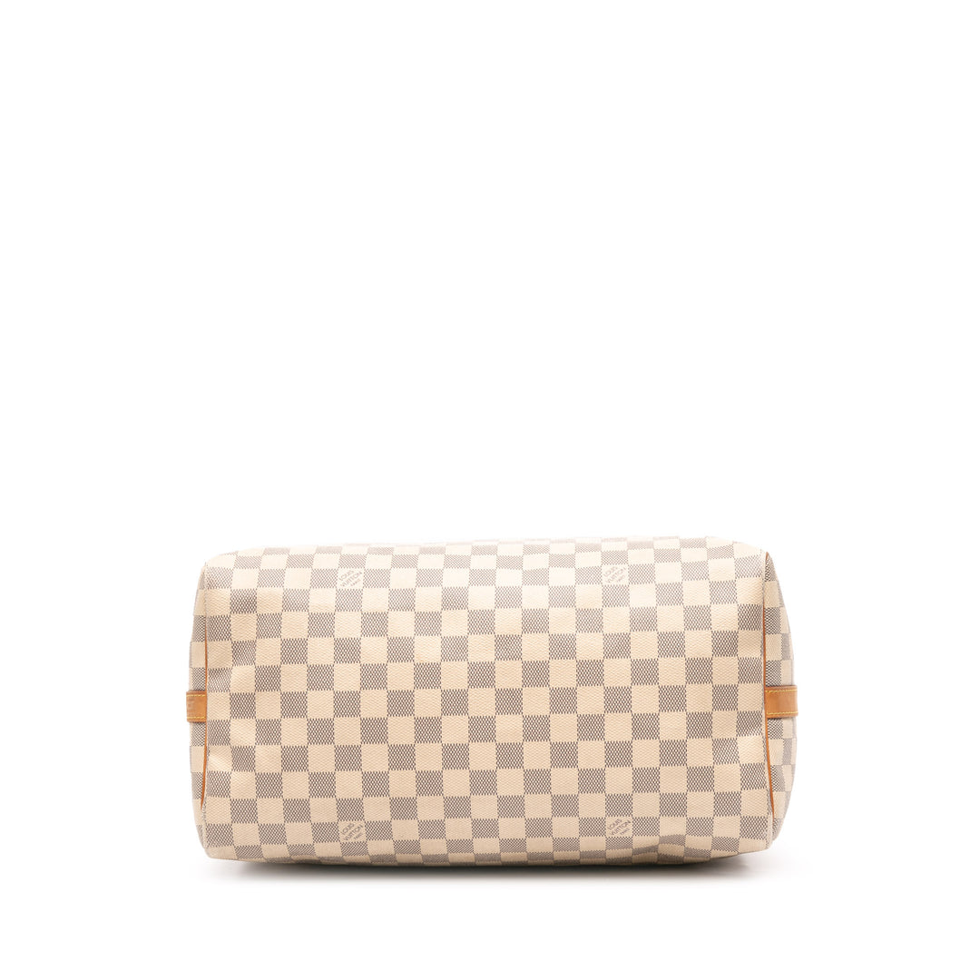 Damier Azur Speedy Bandouliere 35 White - Gaby Paris