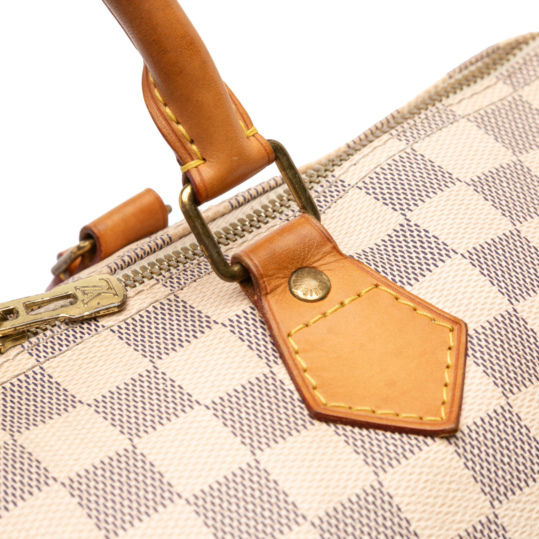 Damier Azur Speedy Bandouliere 35 White - Gaby Paris