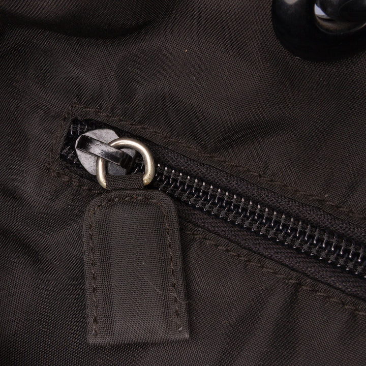 Prada Tessuto and Cuir Chain Cabas Noir