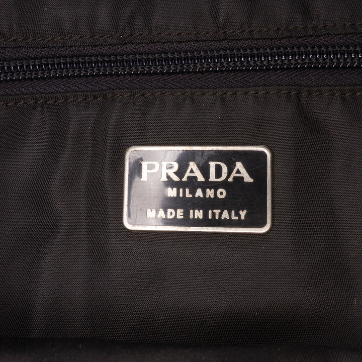 Prada Tessuto and Cuir Chain Cabas Noir