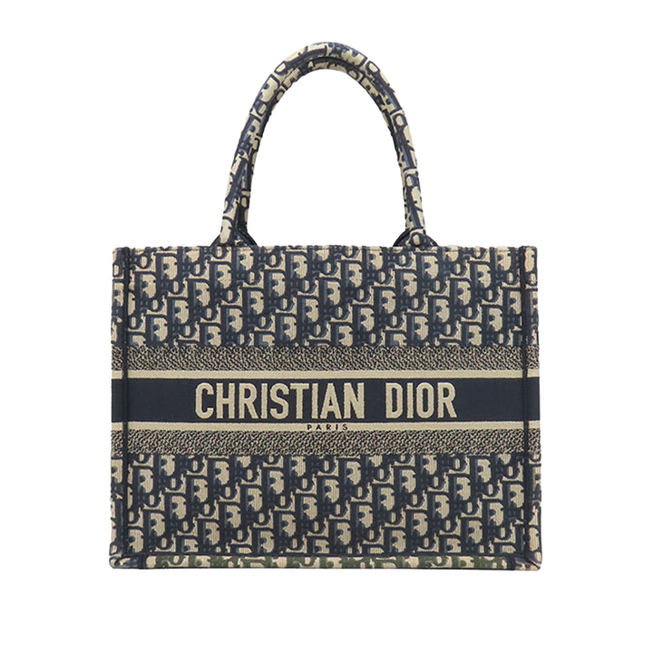 Dior Medium Oblique brodé Toile Book Cabas