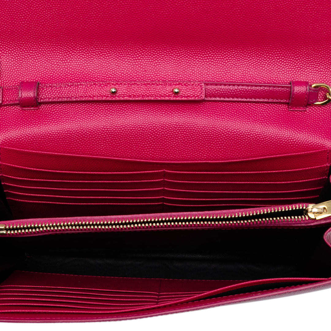 Saint Laurent Grain De Poudre Monogram Kate Wallet on Chain