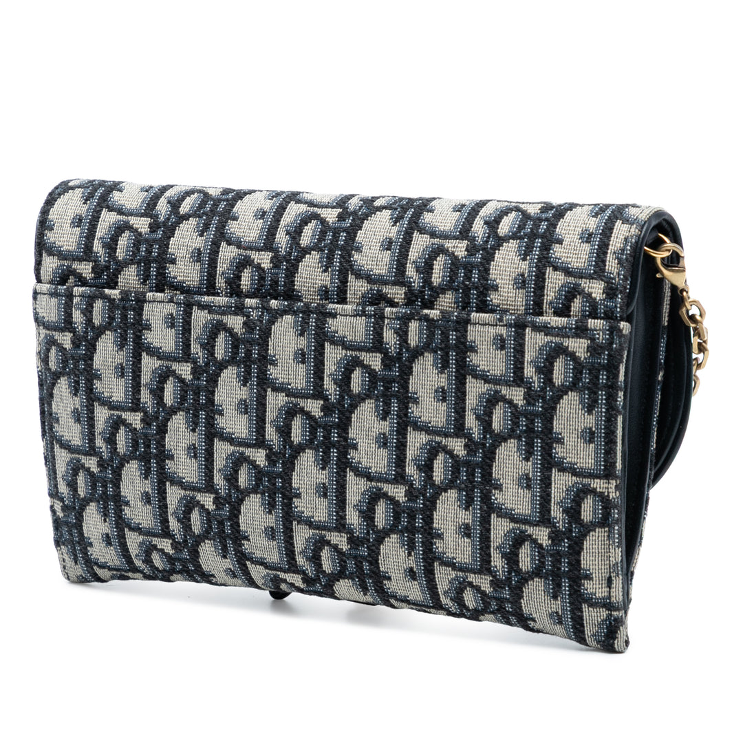 Dior Oblique Toile Saddle Wallet on Chain