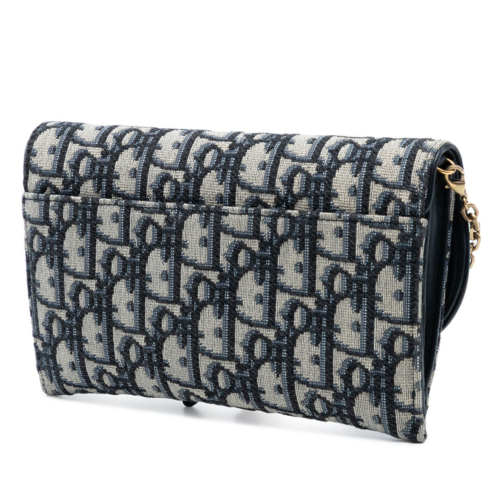 Dior Oblique Toile Saddle Wallet on Chain