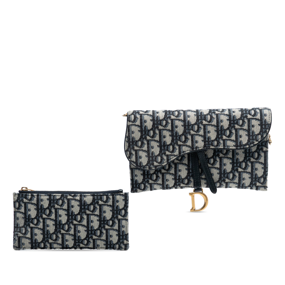 Dior Oblique Toile Saddle Wallet on Chain