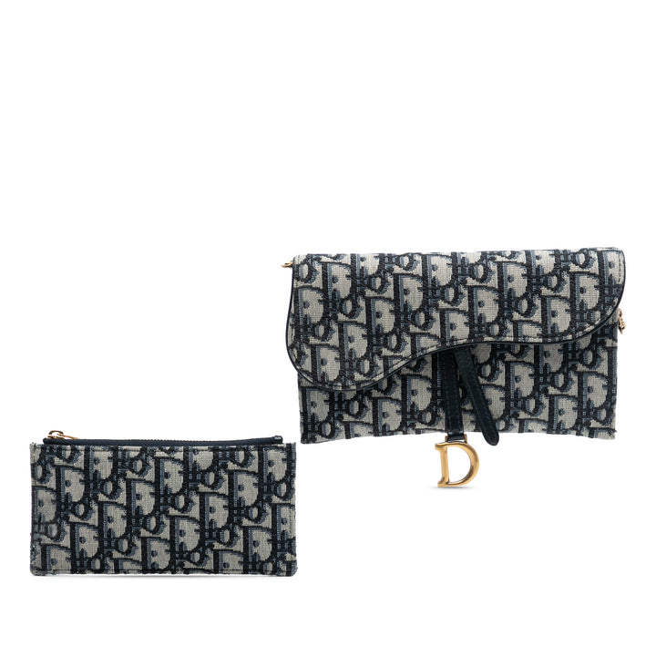 Dior Oblique Toile Saddle Wallet on Chain