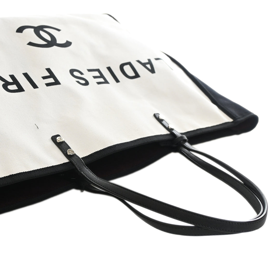 Chanel Bicolor Toile Ladies First Shopping Cabas