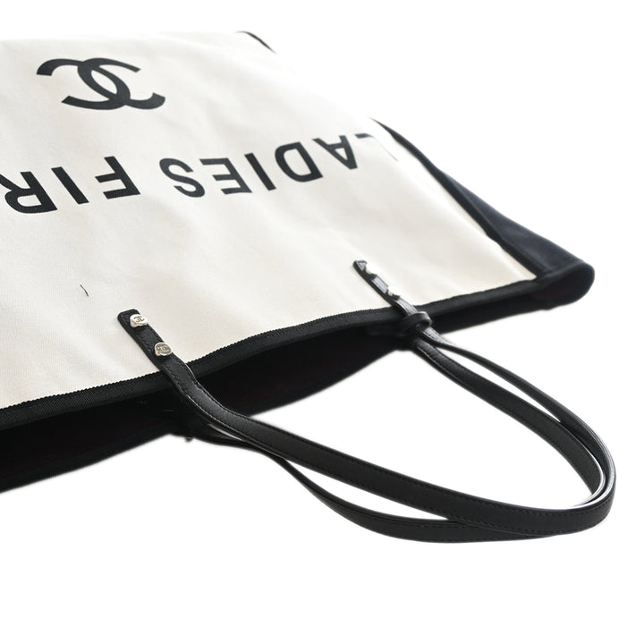 Chanel Bicolor Toile Ladies First Shopping Cabas