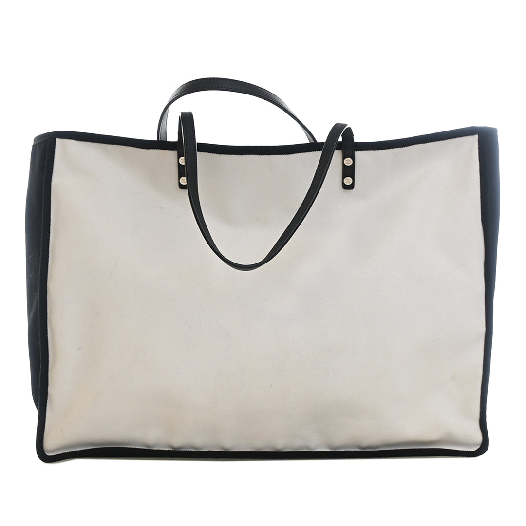 Chanel Bicolor Toile Ladies First Shopping Cabas