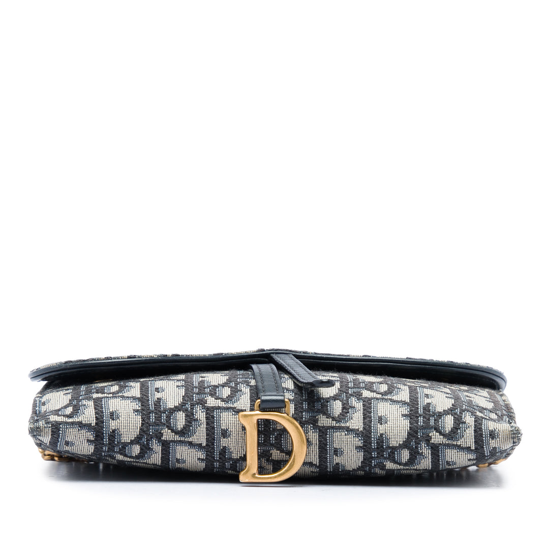 Saddle Wallet on Chain Oblique Bleu