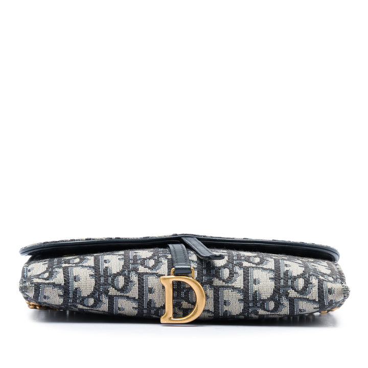 Saddle Wallet on Chain Oblique Bleu