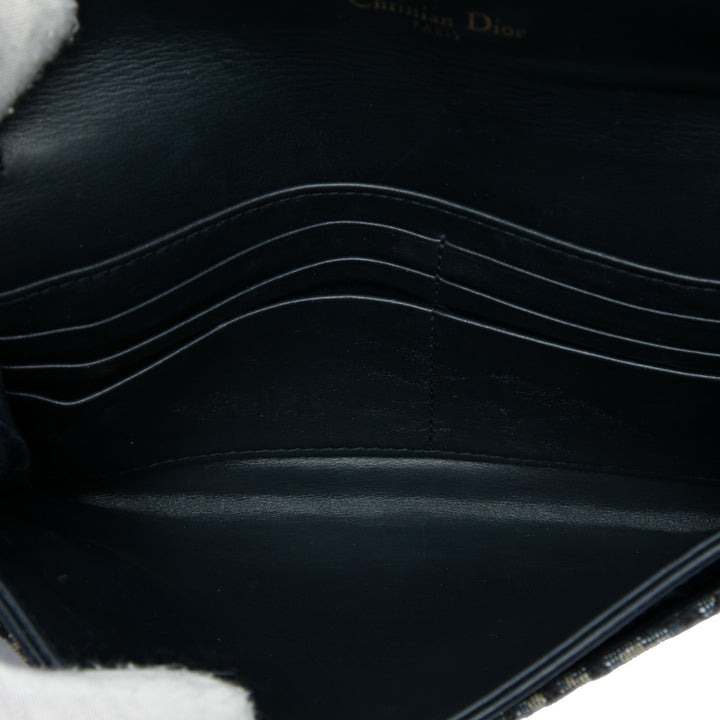 Saddle Wallet on Chain Oblique Bleu