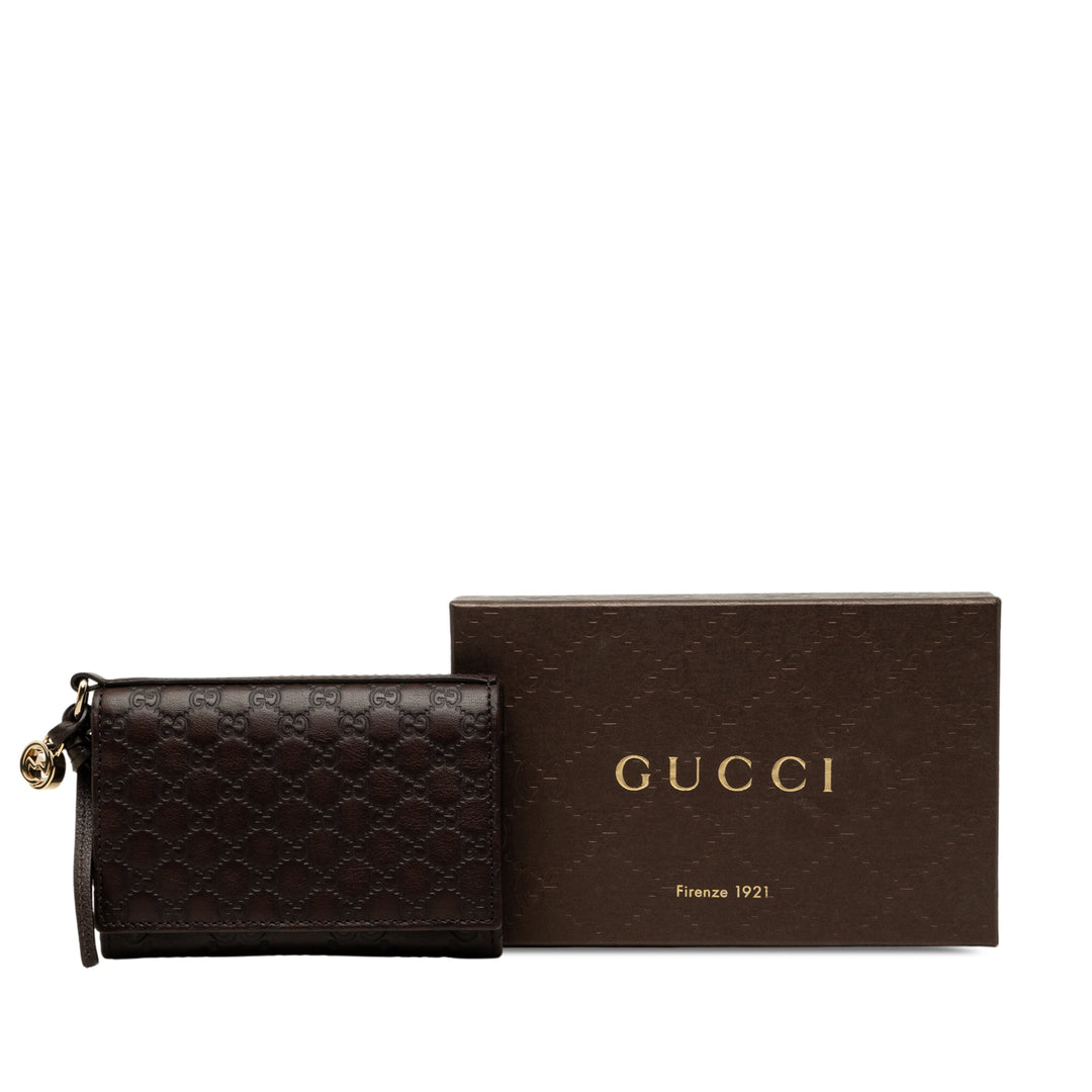 Gucci Guccissima à rabat Porte-cartes Cuir