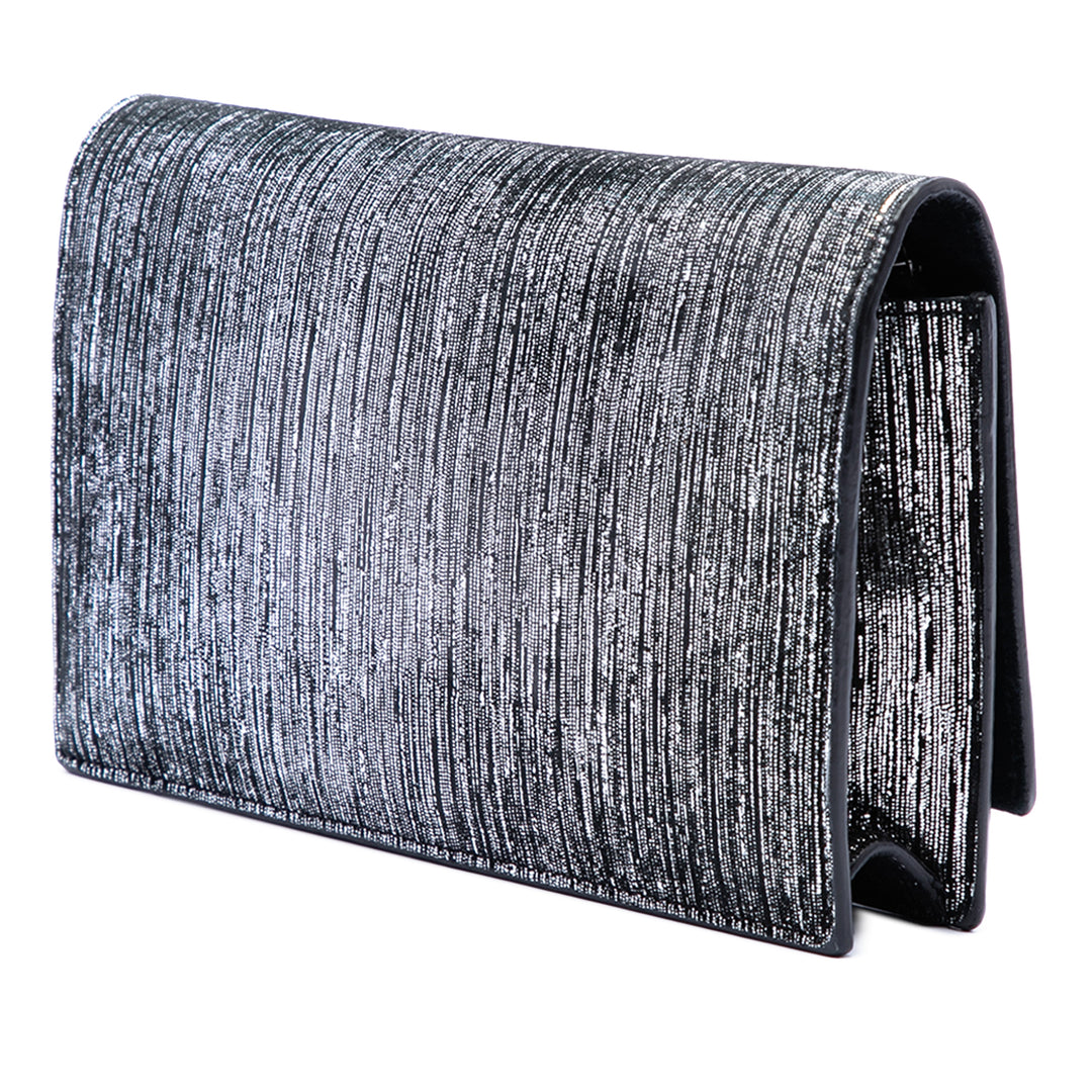 Saint Laurent Metallic Daim Monogram Kate Pompon Wallet on Chain