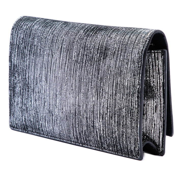 Saint Laurent Metallic Daim Monogram Kate Pompon Wallet on Chain