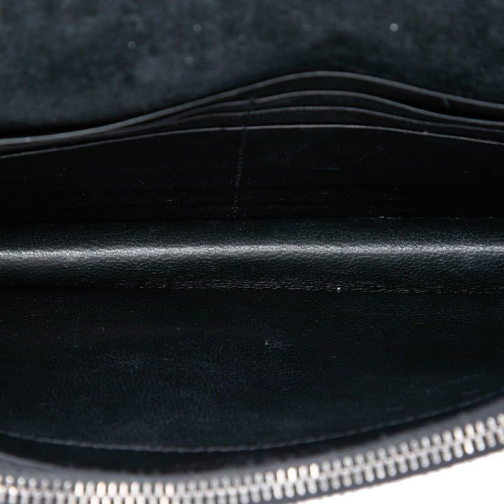 Saint Laurent Metallic Daim Monogram Kate Pompon Wallet on Chain