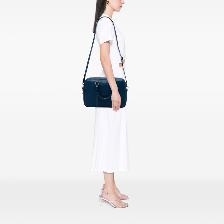 Diamante Bright Business Sac Moyen Cuir de veau Bleu