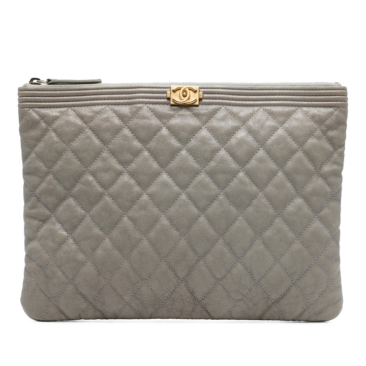 Chanel Medium Matelassé Caviar Boy O Étui Pochette – GABY PARIS Authentique