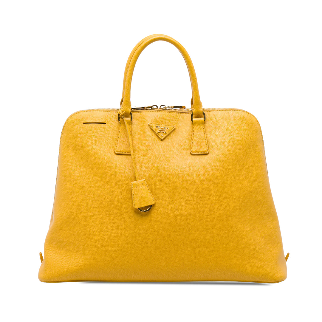 Prada Sac à main Lux Promenade Saffiano Grand Jaune – vue principale – GABY PARIS
