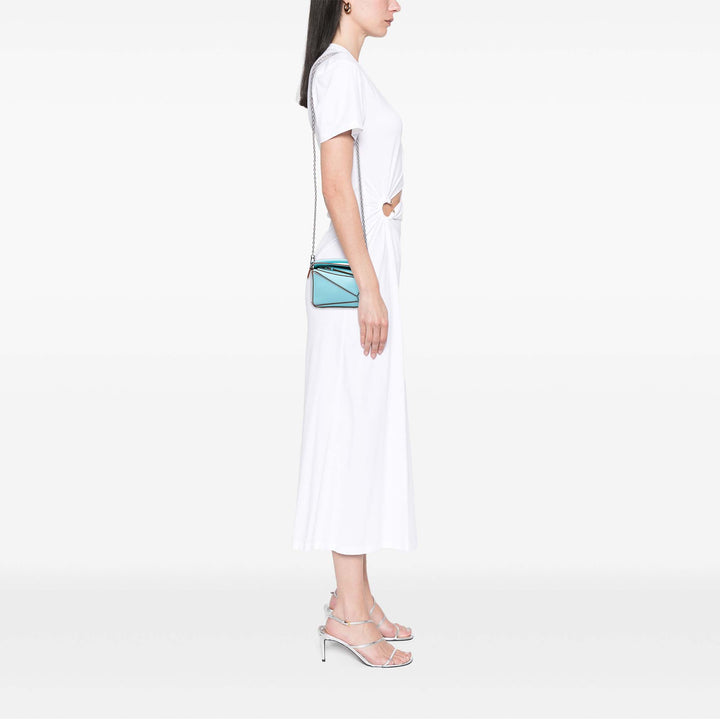 Puzzle Sac Nano Cuir de veau Bleu
