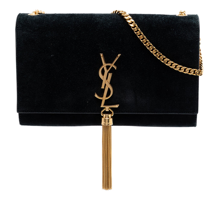 Saint Laurent Medium Daim Monogram Kate Pompon Sac porté croisé