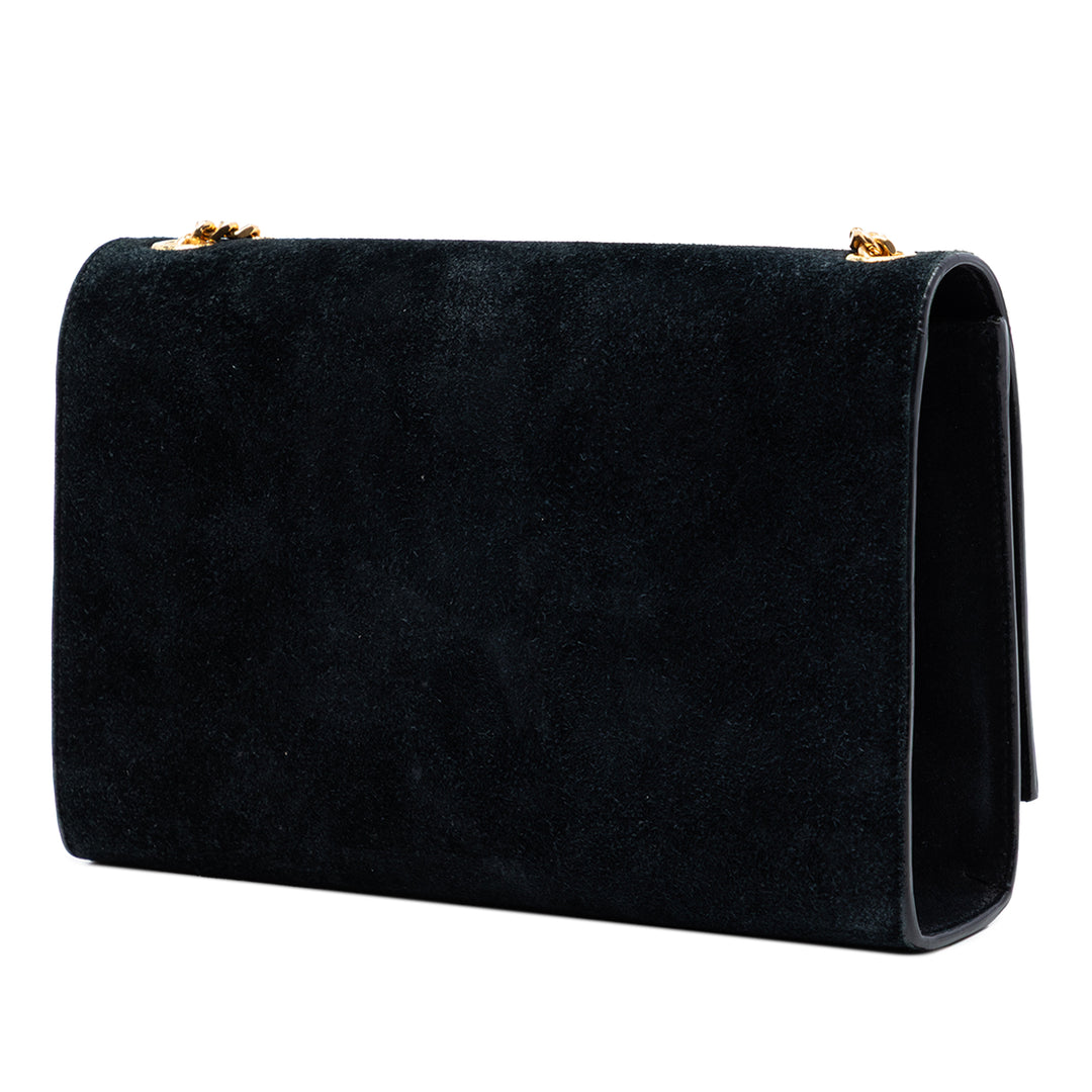 Saint Laurent Medium Daim Monogram Kate Pompon Sac porté croisé