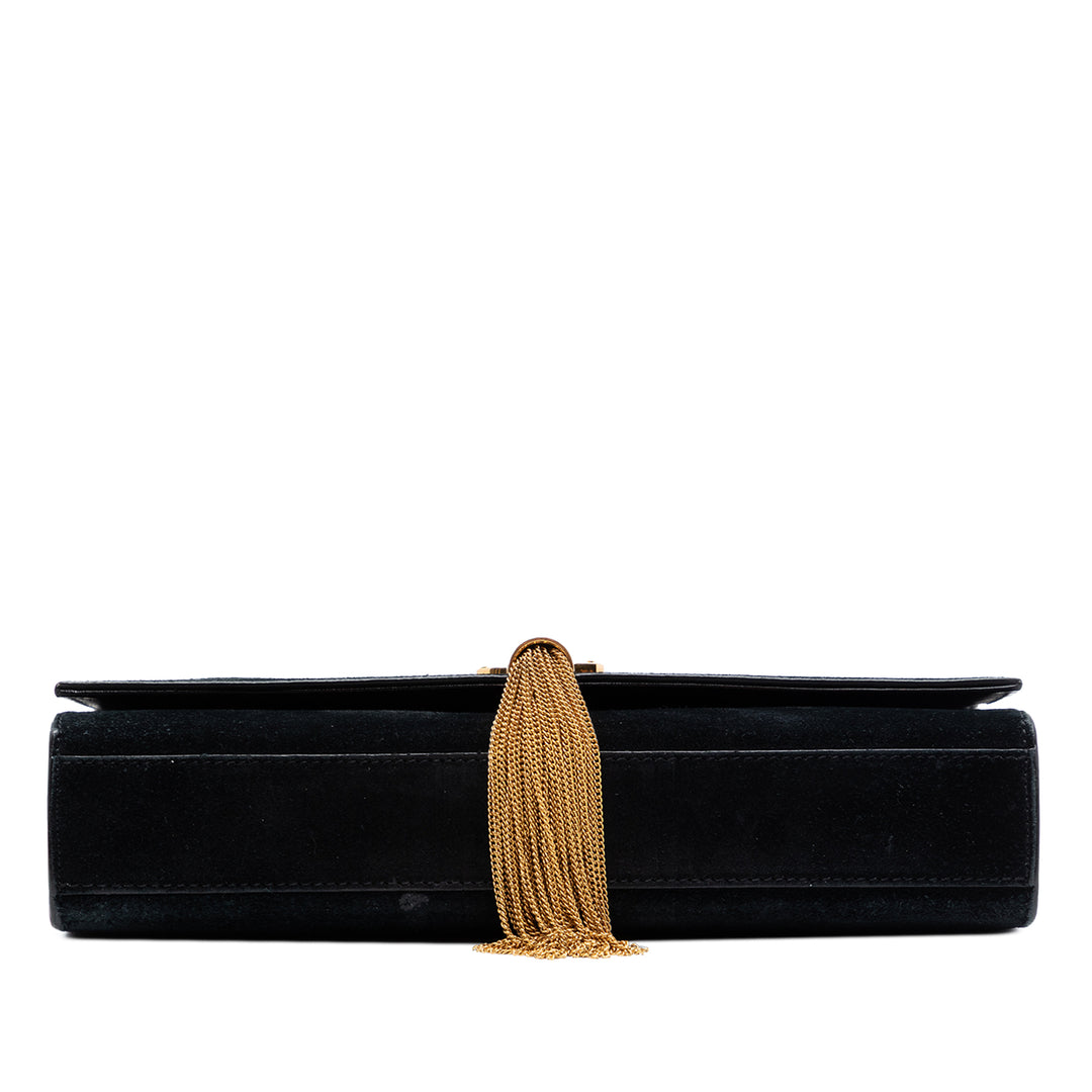 Saint Laurent Medium Daim Monogram Kate Pompon Sac porté croisé