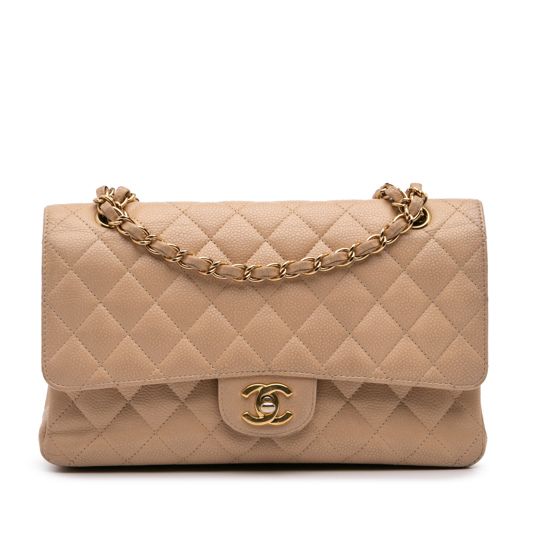 Medium Classic Caviar Double Flap Brown - Gaby Paris