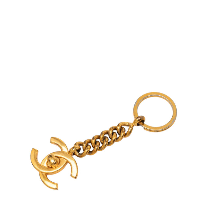 Chanel CC plaqué Fermoir tourniquet Key Chaîne Métal