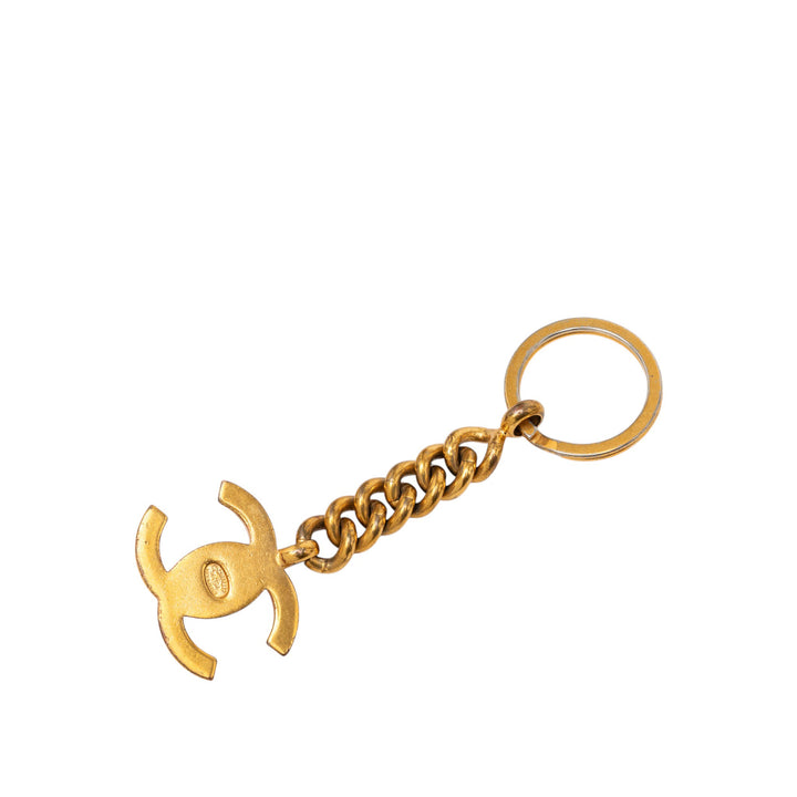Chanel CC plaqué Fermoir tourniquet Key Chaîne Métal