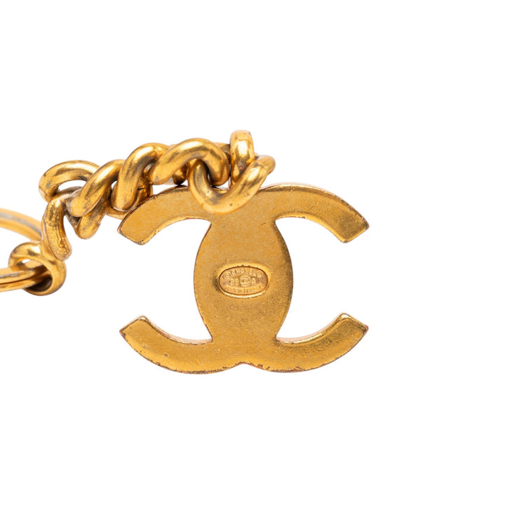Chanel CC plaqué Fermoir tourniquet Key Chaîne Métal