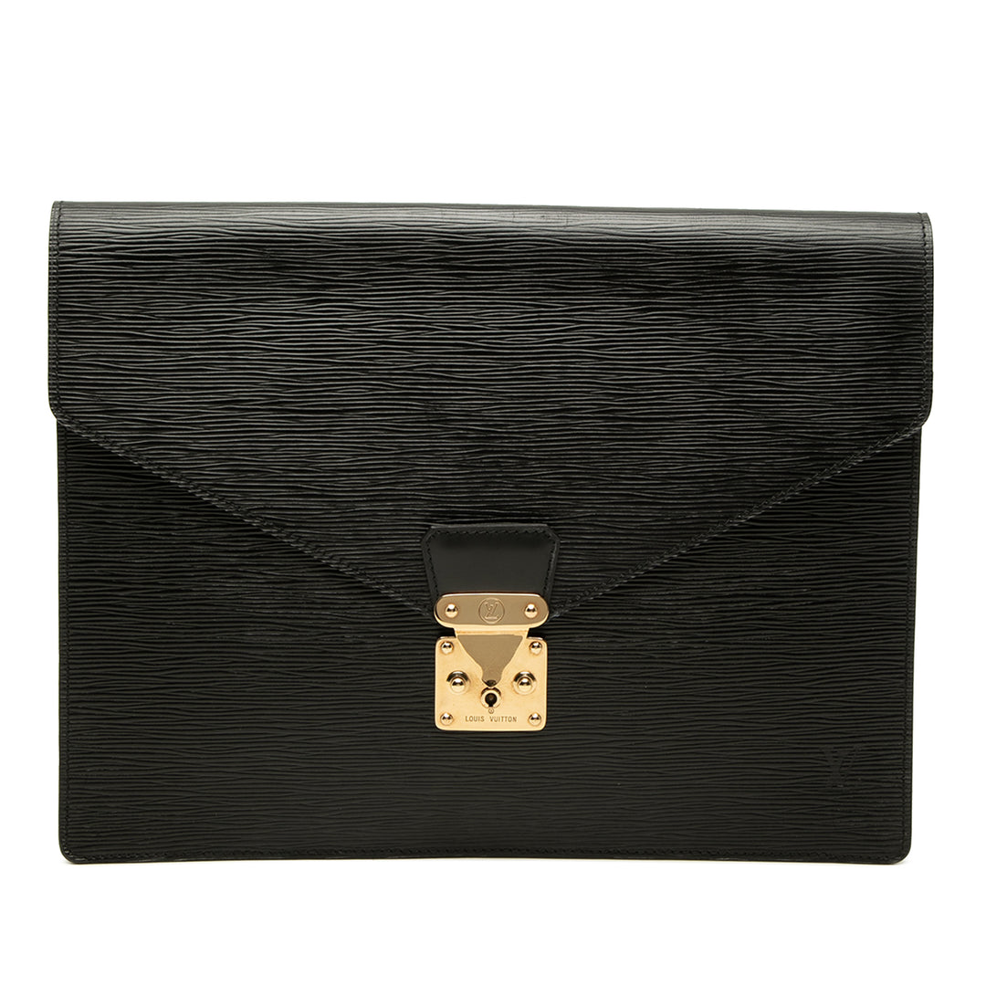 Louis Vuitton Porte Documents Senateur Épi Noir – vue principale – GABY PARIS