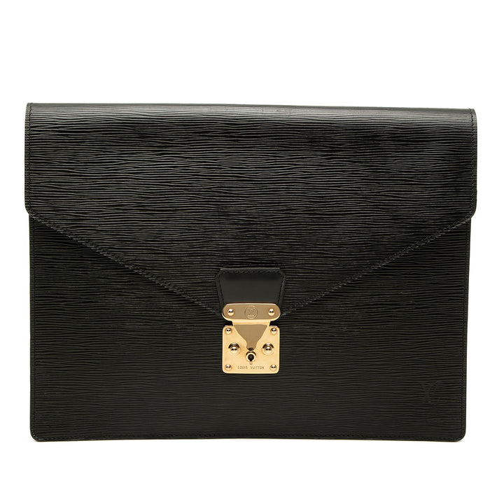 Louis Vuitton Porte Documents Senateur Épi Noir – vue principale – GABY PARIS