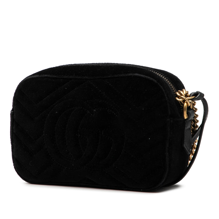 Gucci Mini GG Marmont Cristal Embellished Matelasse Velours Sac porté croisé