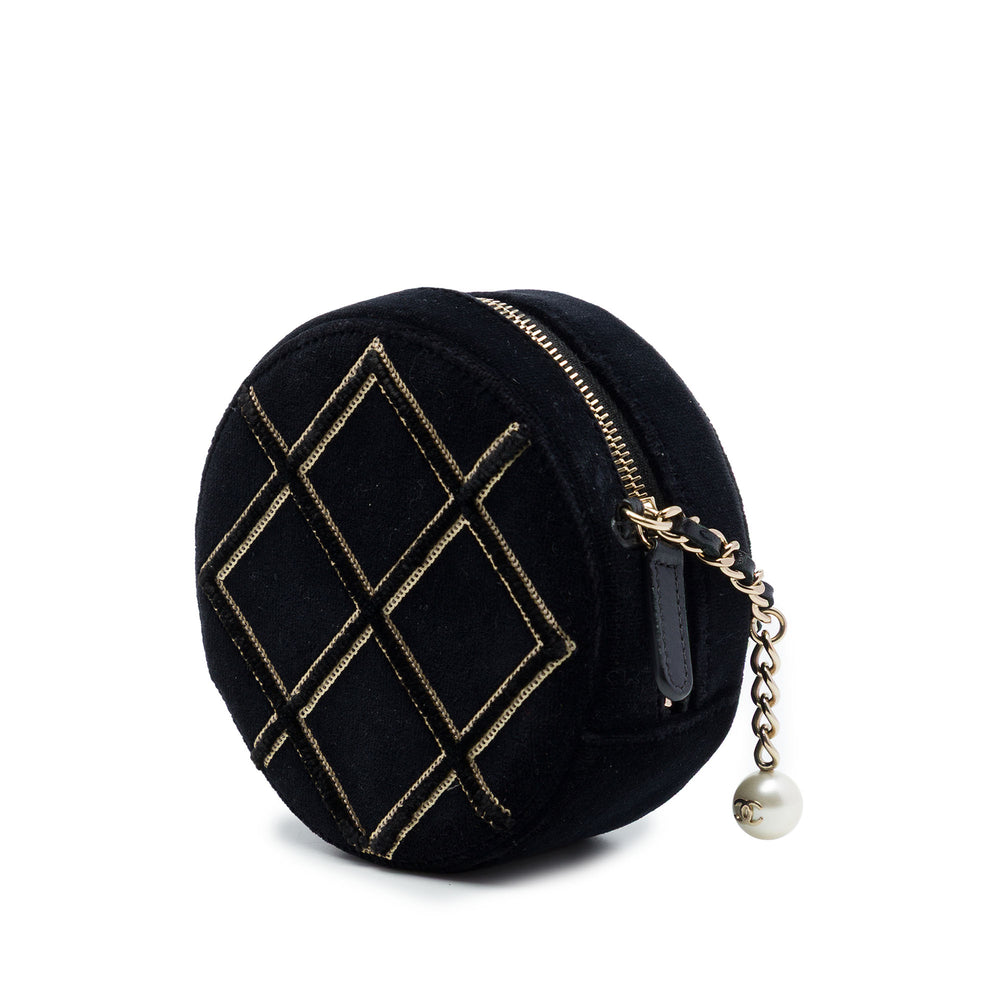 Chanel Perle Sequins Rond Sac Noir – vue 2 – GABY PARIS