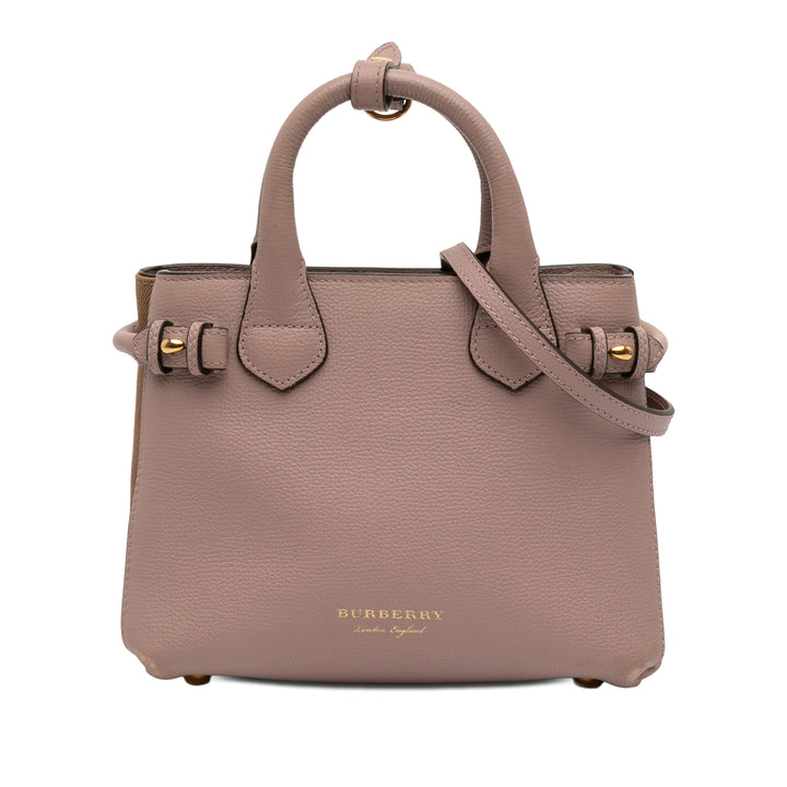 Burberry Small Cuir et House Check Banner Sac