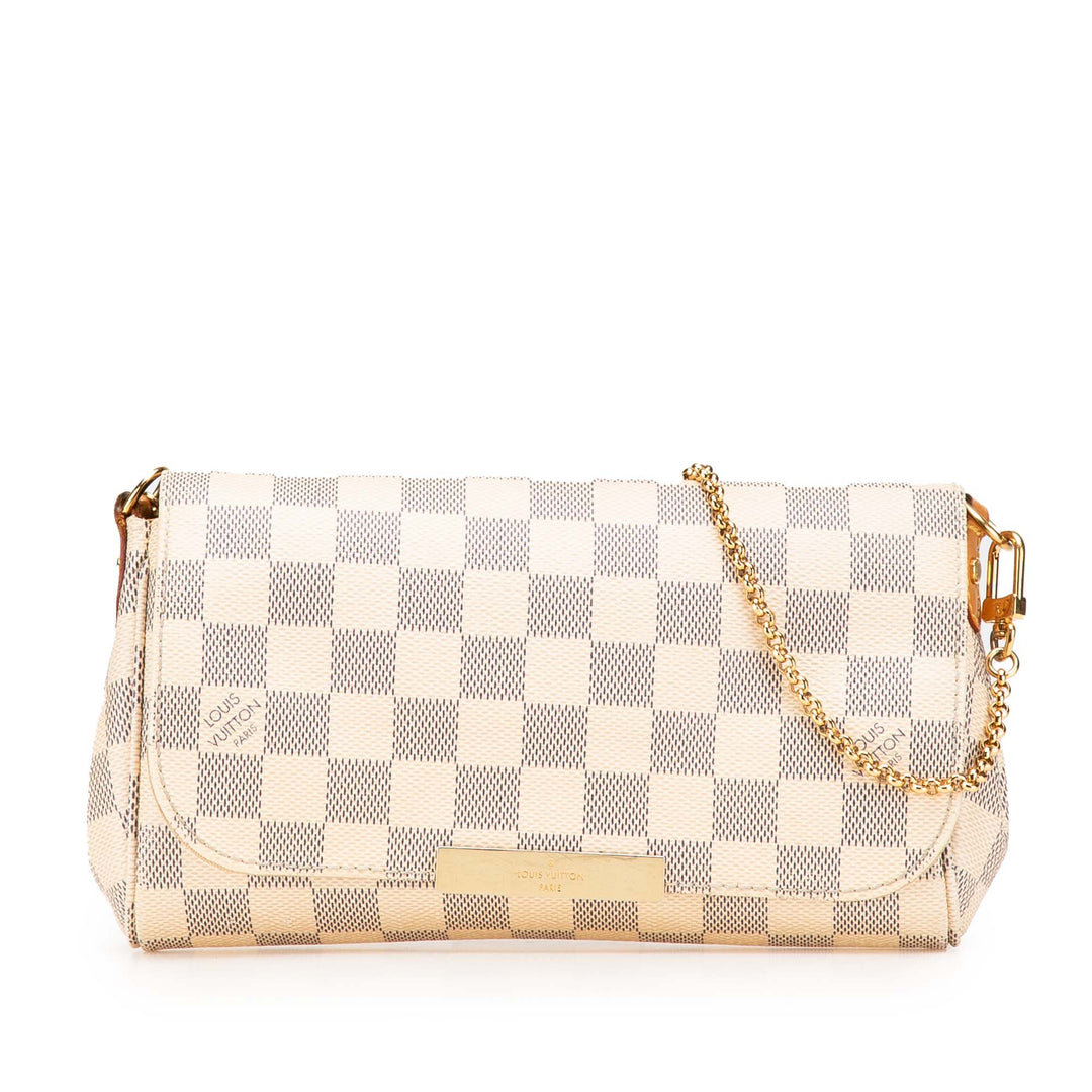 Damier Azur Favorite PM White - Gaby Paris