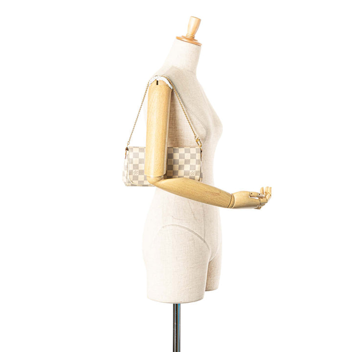 Damier Azur Favorite PM White - Gaby Paris