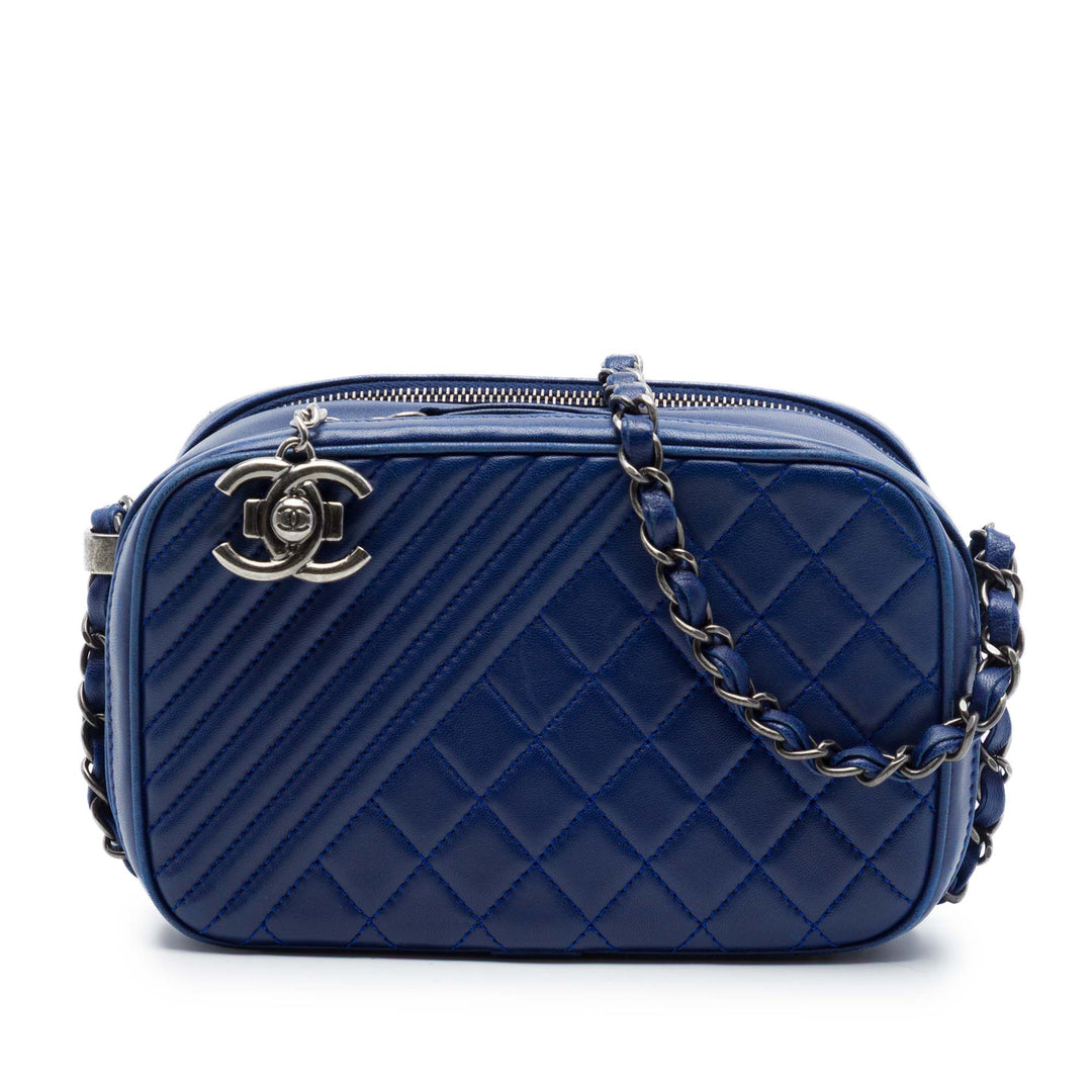 Chanel Matelassé Coco Boy Sac caméra Petit Cuir d'agneau